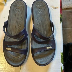 Crocs purple sandals size 9